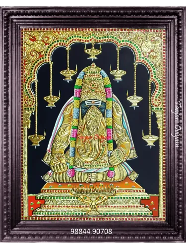 Traditional Karpaga Vinayagar Tanjore Painting